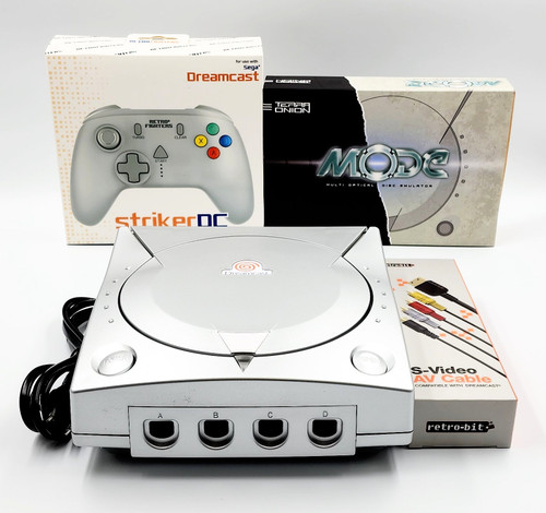Upgraded Sega Dreamcast Console - MODE M.2 Bundle w/ Premium Silver Painted Shell