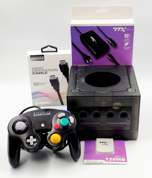 GameCube w/ New Smoke Shell HD Compatible Console Bundle