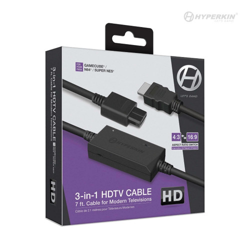 3-In-1 HDTV Cable for Super NES, Nintendo 64, and GameCube - Hyperkin