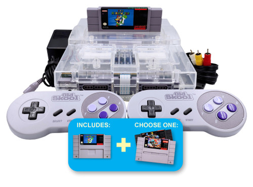Super Nintendo Console Bundle with New Shell & Games