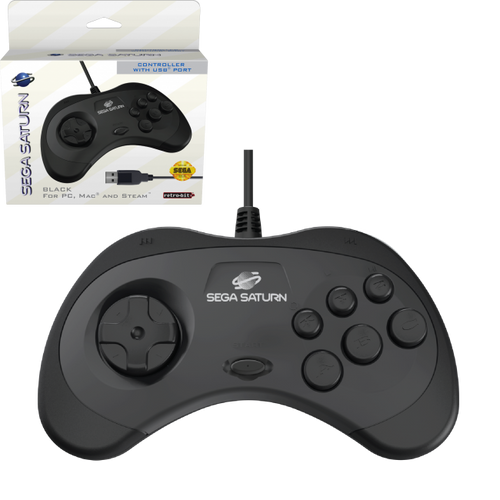 Officially Licensed Sega Saturn-Style USB Controller for PC & Switch